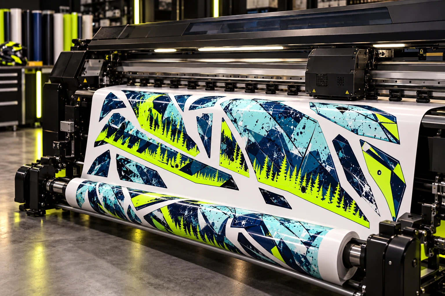 Concept image of printed graphics in production