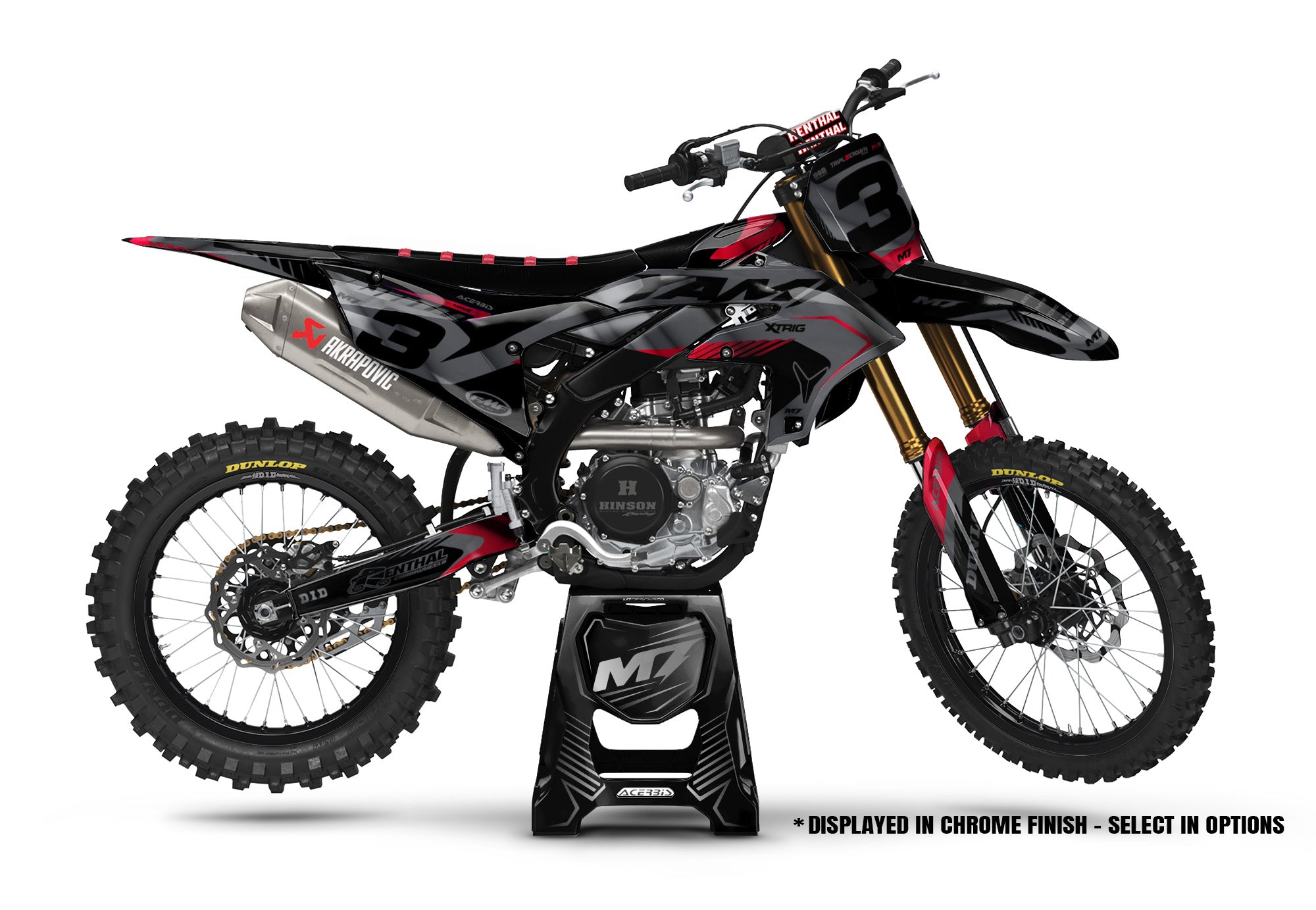 クロム卍釵 シルバー 黒 赤 FLUX-YZF250-450-2026-GRYRD-