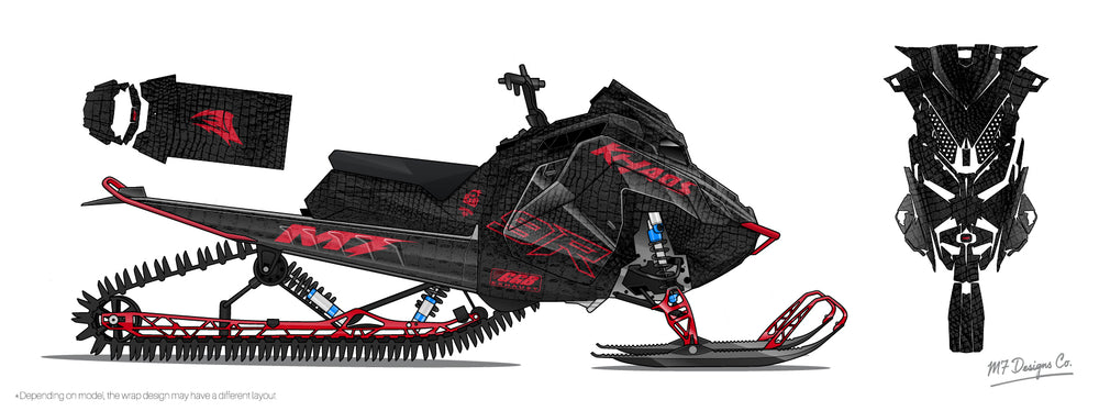 Gator Skin Sled Wrap for Polaris, Red and Black