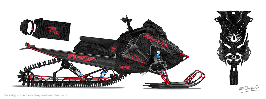 Gator Skin Sled Wrap for Polaris, Red and Black