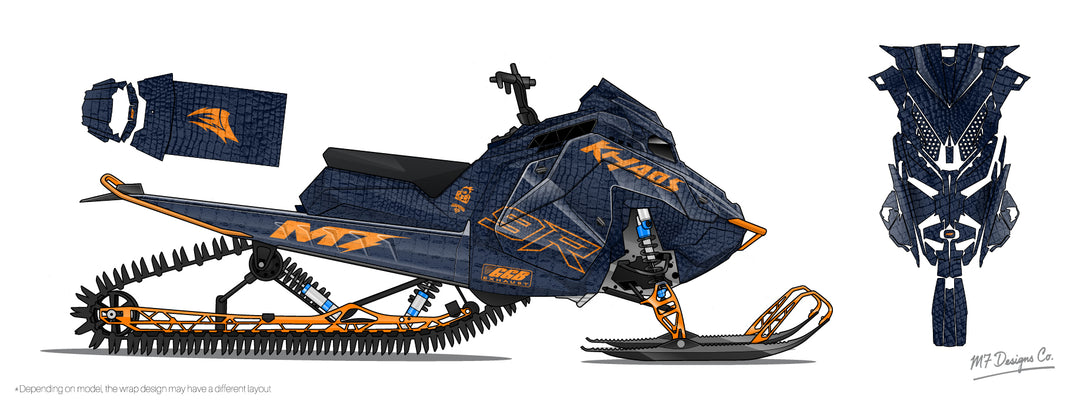 Gator Skin Sled Wrap for Polaris, Orange and Navy