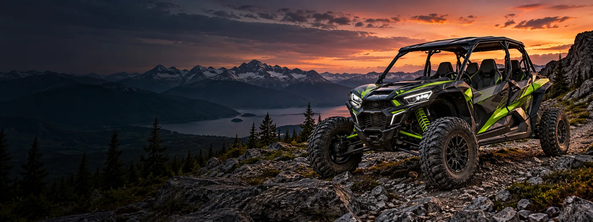 Wrapped side by side on a mountain trail